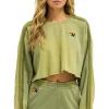 Sweatshirts | Aviator Nation CLASSIC STRIPE CROPPED CREW SWEATSHIRT RELAXED - FADED ARMY FADEDARMY