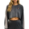 Sweatshirts | Aviator Nation CLASSIC STRIPE CROPPED CREW SWEATSHIRT RELAXED - FADED SMOKE FADEDSMOKE