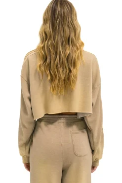Sweatshirts | Aviator Nation CLASSIC STRIPE CROPPED CREW SWEATSHIRT RELAXED - FADED TAN FADEDTAN