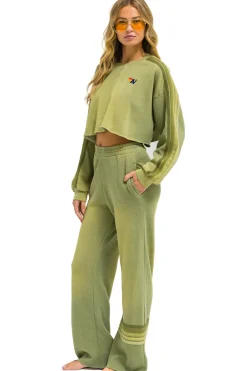 Sweatshirts | Aviator Nation CLASSIC STRIPE CROPPED CREW SWEATSHIRT RELAXED - FADED ARMY FADEDARMY