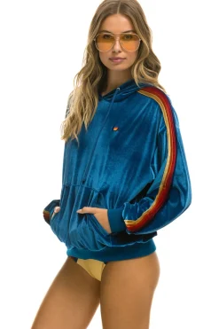 Hoodies | Hoodies | Aviator Nation CLASSIC VELVET RELAXED PULLOVER HOODIE - VINTAGE BLUE VINTAGEBLUE