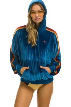 Hoodies | Hoodies | Aviator Nation CLASSIC VELVET RELAXED PULLOVER HOODIE - VINTAGE BLUE VINTAGEBLUE
