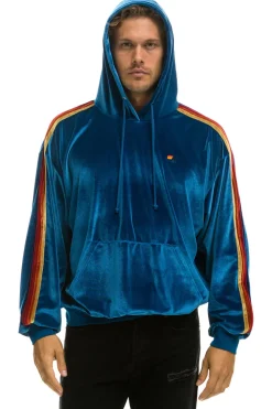 Hoodies | Hoodies | Aviator Nation CLASSIC VELVET RELAXED PULLOVER HOODIE - VINTAGE BLUE VINTAGEBLUE