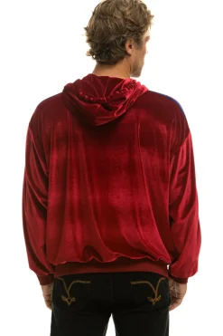 Hoodies | Hoodies | Aviator Nation CLASSIC VELVET RELAXED PULLOVER HOODIE - RED