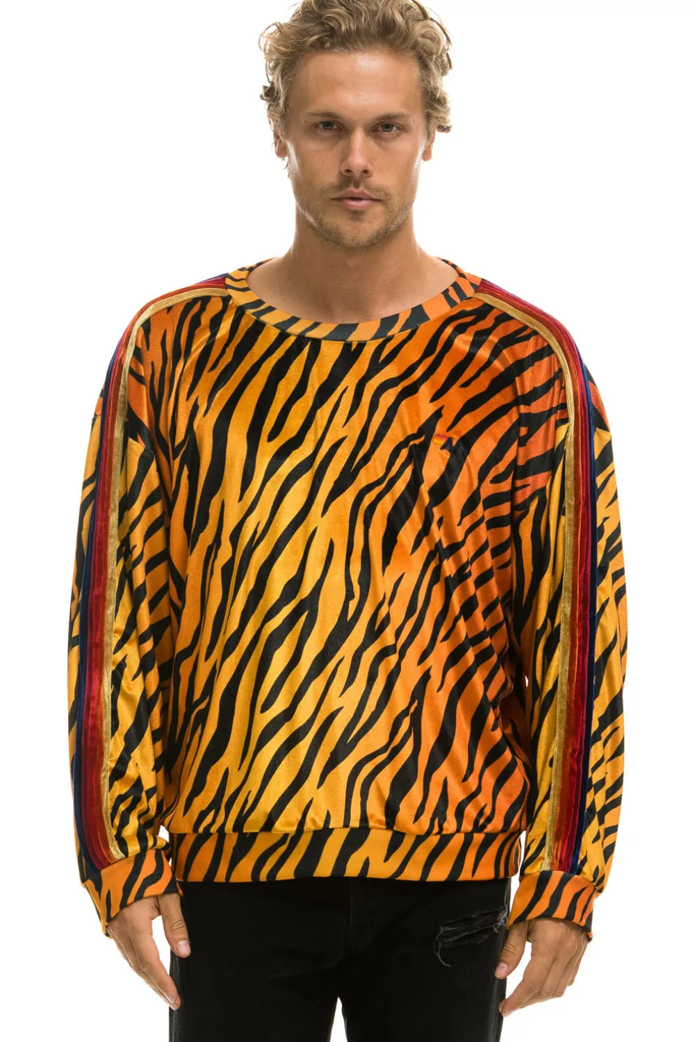 Sweatshirts | Sweatshirts | Aviator Nation CLASSIC VELVET RELAXED SWEATSHIRT - TIGER