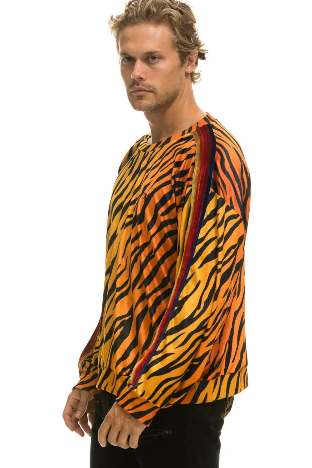 Sweatshirts | Sweatshirts | Aviator Nation CLASSIC VELVET RELAXED SWEATSHIRT - TIGER