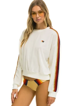 Sweatshirts | Sweatshirts | Aviator Nation CLASSIC VELVET RELAXED SWEATSHIRT - WHITE