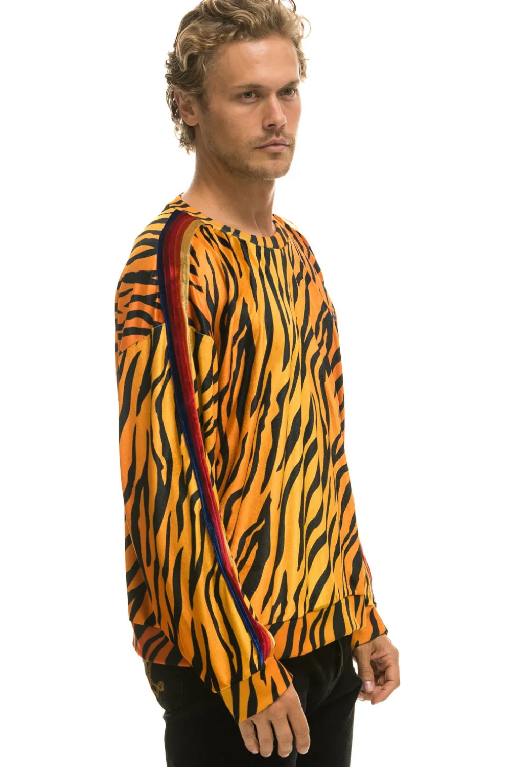 Sweatshirts | Sweatshirts | Aviator Nation CLASSIC VELVET RELAXED SWEATSHIRT - TIGER