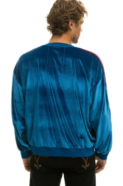 Sweatshirts | Sweatshirts | Aviator Nation CLASSIC VELVET RELAXED SWEATSHIRT - VINTAGE BLUE VINTAGEBLUE