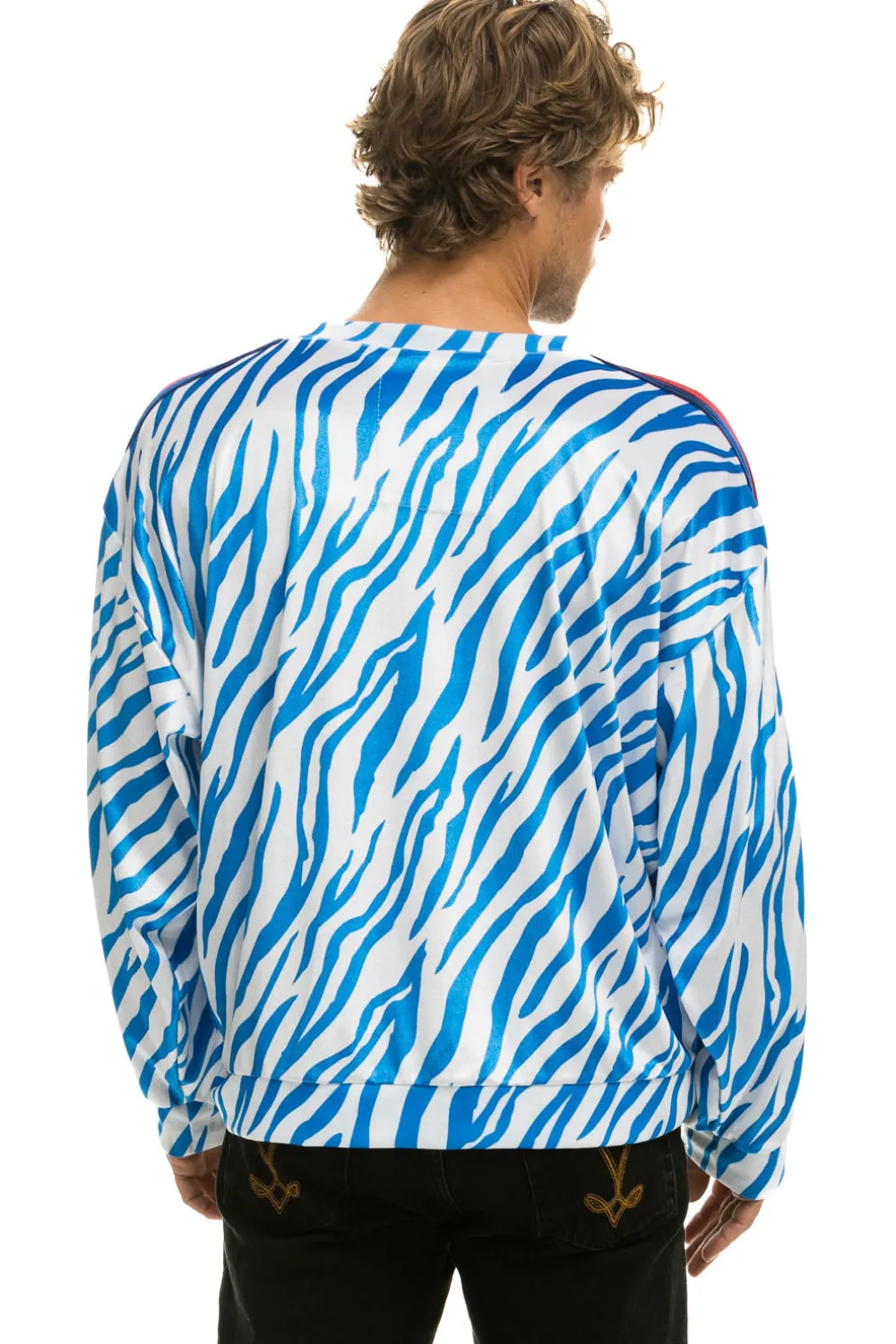 Sweatshirts | Sweatshirts | Aviator Nation CLASSIC VELVET RELAXED SWEATSHIRT - BLUE TIGER BLUETIGER