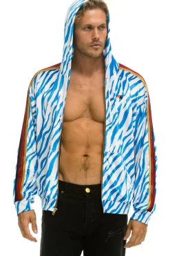 Hoodies | Hoodies | Aviator Nation CLASSIC VELVET RELAXED ZIP HOODIE - BLUE TIGER BLUETIGER