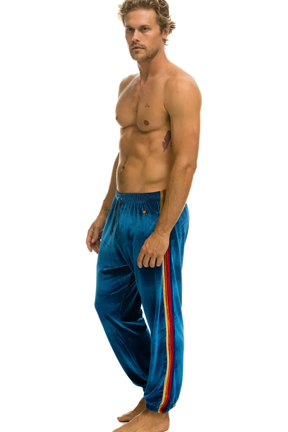 Sweatpants | Aviator Nation CLASSIC VELVET SWEATPANTS - VINTAGE BLUE VINTAGEBLUE
