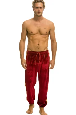 Sweatpants | Aviator Nation CLASSIC VELVET SWEATPANTS - RED
