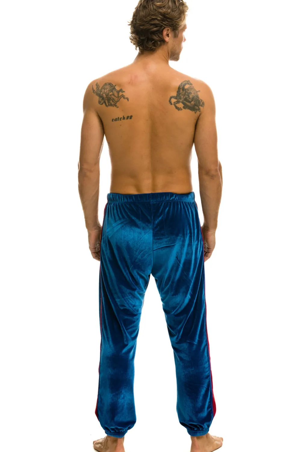 Sweatpants | Aviator Nation CLASSIC VELVET SWEATPANTS - VINTAGE BLUE VINTAGEBLUE
