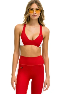Activewear | Activewear | Aviator Nation COLOR BLOCK BRALETTE SPORTS BRA - CHERRY