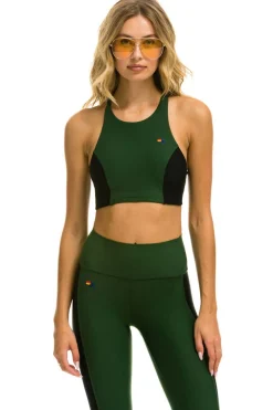 Activewear | Activewear | Aviator Nation COLOR BLOCK RACER SPORTS BRA - FOREST