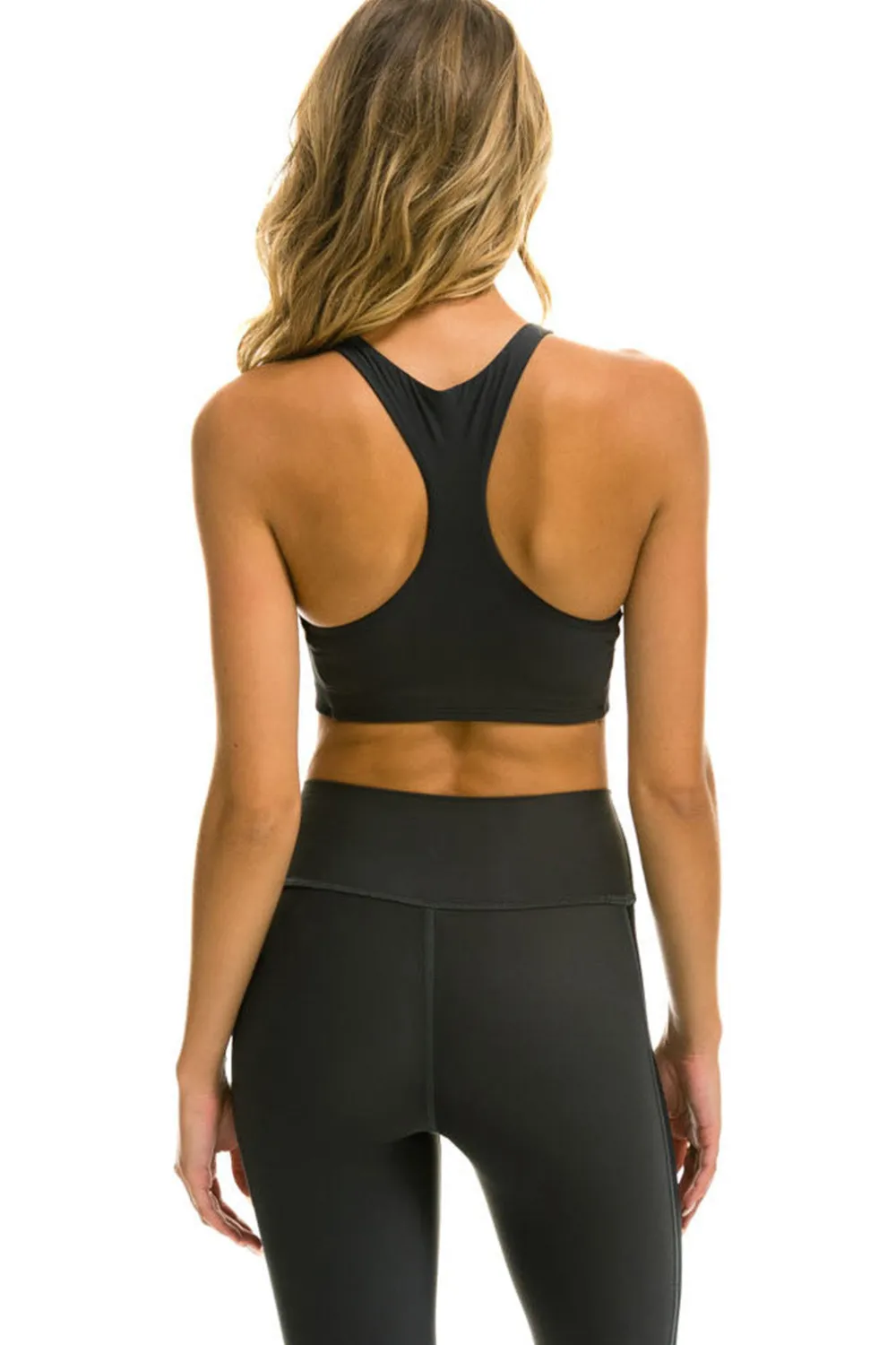 Activewear | Activewear | Aviator Nation COLOR BLOCK RACER SPORTS BRA - TITANIUM
