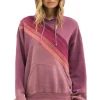 Hoodies | Hoodies | Aviator Nation CROSS STRIPE RELAXED PULLOVER HOODIE - FADED BERRY FADEDBERRY