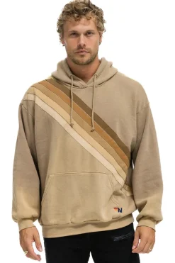 Hoodies | Hoodies | Aviator Nation CROSS STRIPE RELAXED PULLOVER HOODIE - FADED TAN FADEDTAN