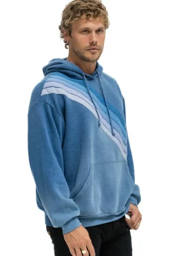 Hoodies | Hoodies | Aviator Nation CROSS STRIPE RELAXED PULLOVER HOODIE - FADED WATER FADEDWATER