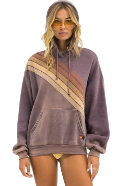 Hoodies | Hoodies | Aviator Nation CROSS STRIPE RELAXED PULLOVER HOODIE - FADED MOCHA FADEDMOCHA