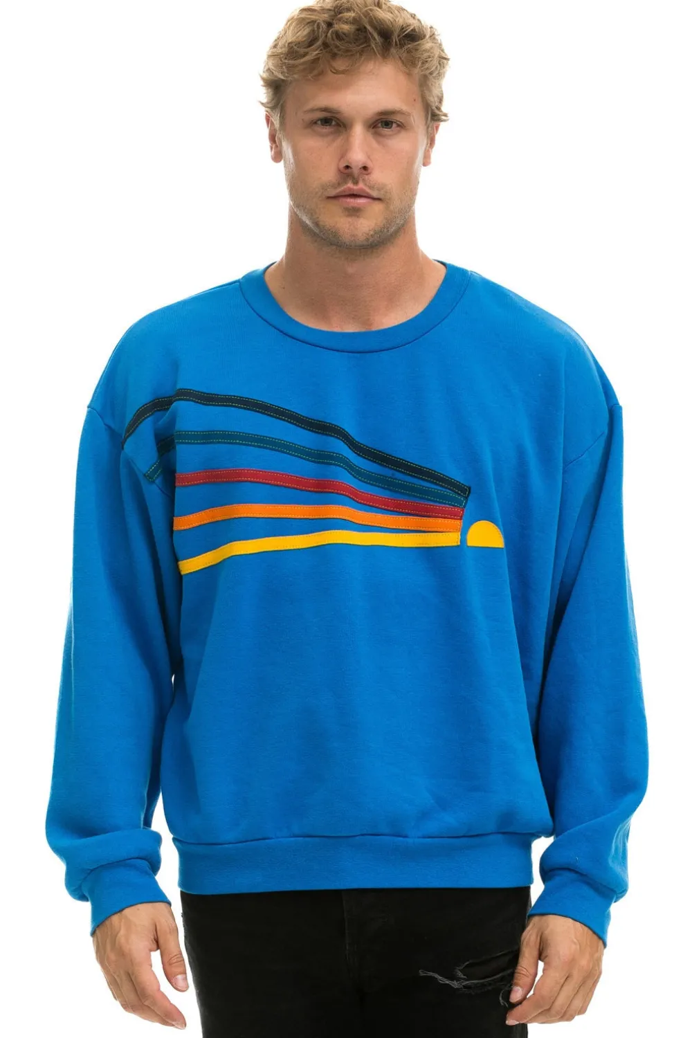 Sweatshirts | Sweatshirts | Aviator Nation DAYDREAM RELAXED CREW SWEATSHIRT - OCEAN