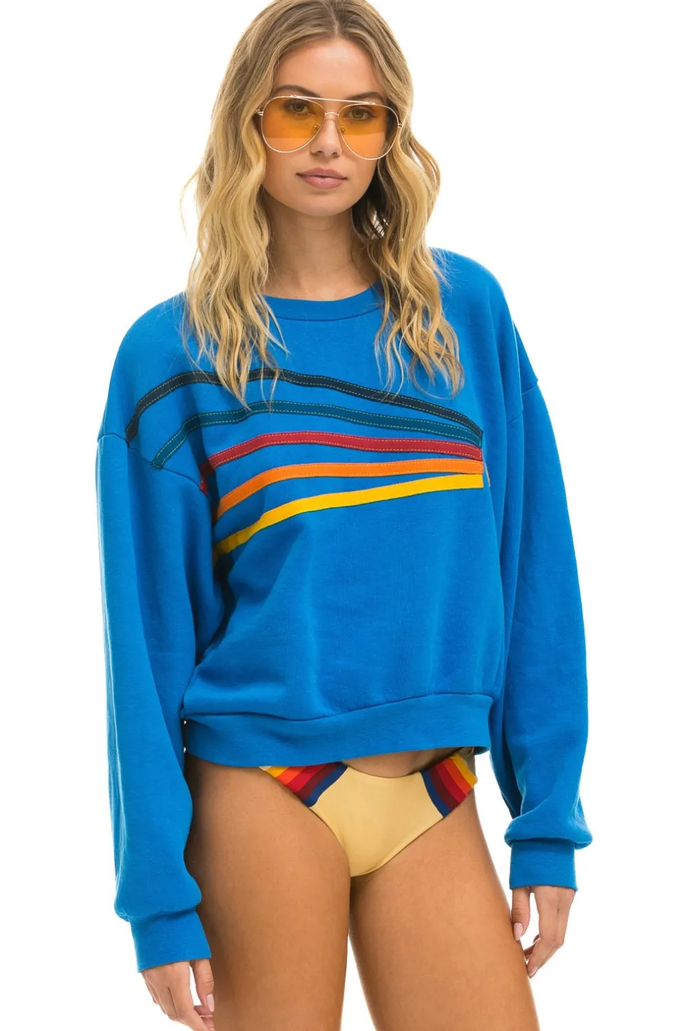 Sweatshirts | Sweatshirts | Aviator Nation DAYDREAM RELAXED CREW SWEATSHIRT - OCEAN