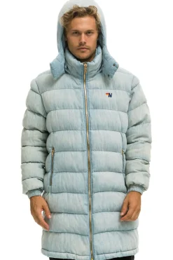 Denim | Denim | Aviator Nation DENIM PUFFER LONG TREKKER JACKET - SUPER LIGHT SUPERLIGHT