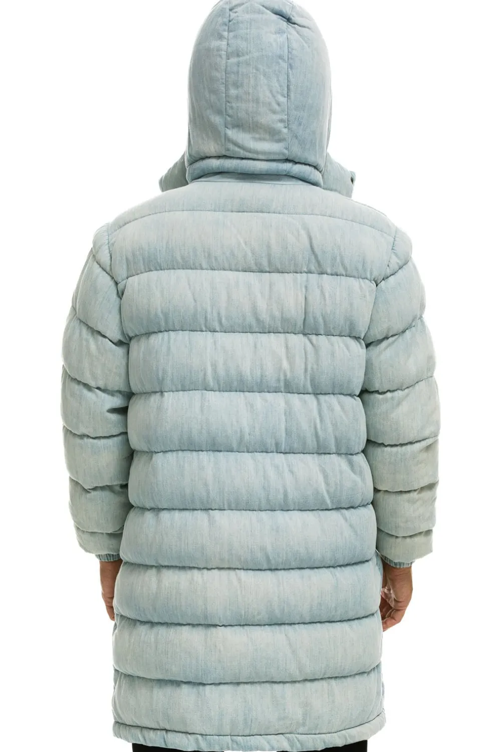 Denim | Denim | Aviator Nation DENIM PUFFER LONG TREKKER JACKET - SUPER LIGHT SUPERLIGHT