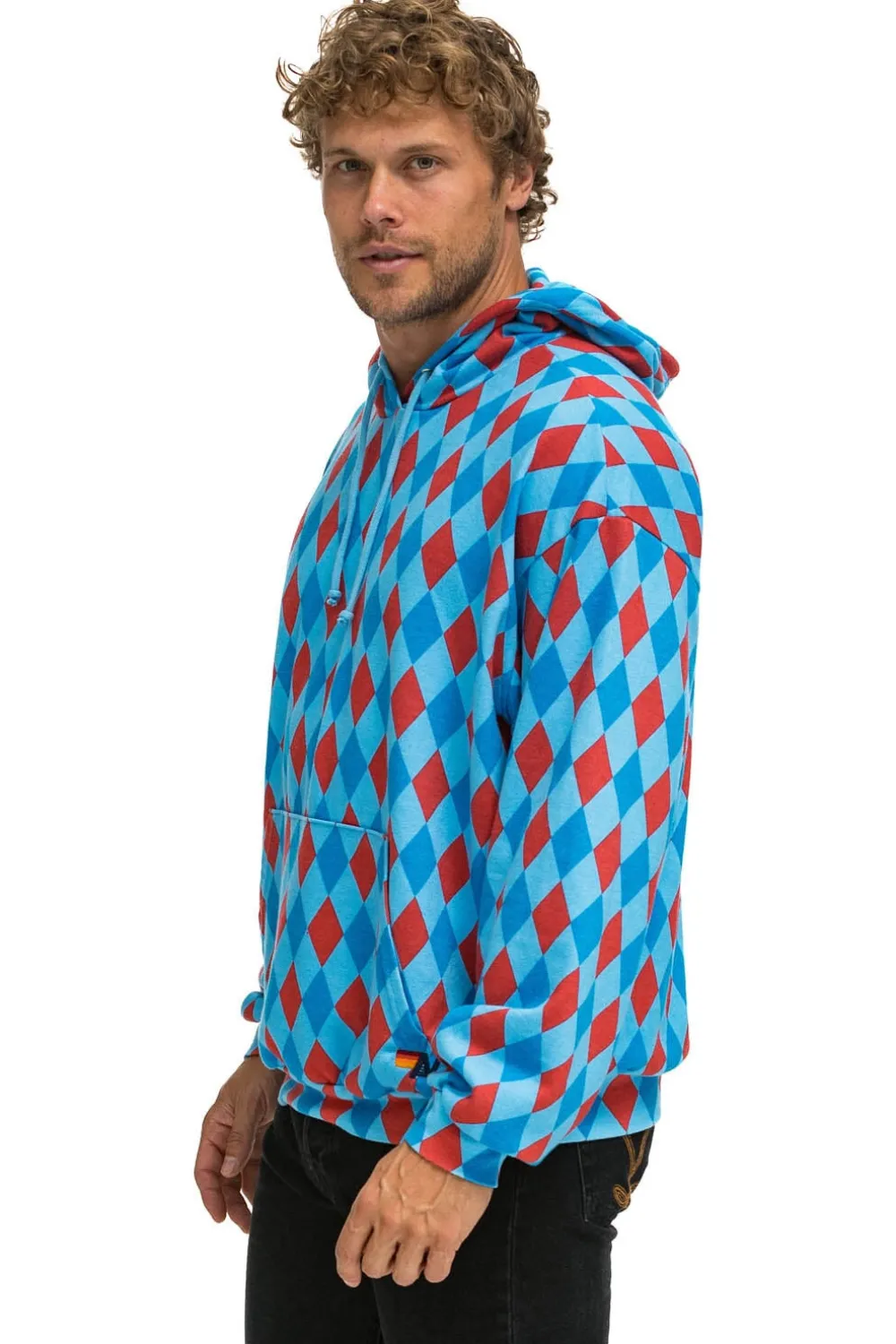 Hoodies | Hoodies | Aviator Nation DIAMOND REPEAT SMILEY RELAXED PULLOVER HOODIE - SKY