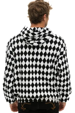 Hoodies | Hoodies | Aviator Nation DIAMOND SMILEY 2 EMBRIODERY RELAXED PULLOVER HOODIE - WHITE // BLACK WHITE//BLACK