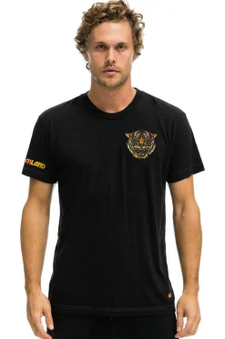 Tees | Tees | Aviator Nation DREAMLAND TIGER SMALL PRINT CREW TEE - BLACK