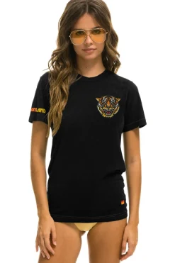 Tees | Tees | Aviator Nation DREAMLAND TIGER SMALL PRINT CREW TEE - BLACK