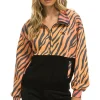 Sweatshirts | Aviator Nation FLEECE UNISEX HALF ZIP COLOR BLOCK JACKET - TIGER