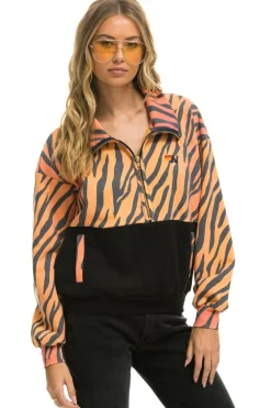 Sweatshirts | Aviator Nation FLEECE UNISEX HALF ZIP COLOR BLOCK JACKET - TIGER