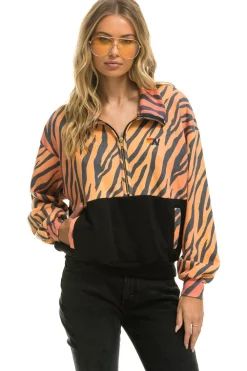 Sweatshirts | Aviator Nation FLEECE UNISEX HALF ZIP COLOR BLOCK JACKET - TIGER