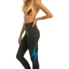Activewear | Activewear | Aviator Nation FULL LENGTH HI-RISE BOLT LEGGINGS - CHARCOAL // BLUE CHARCOAL//BLUE