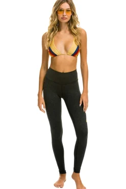 Activewear | Activewear | Aviator Nation FULL LENGTH HI-RISE BOLT LEGGINGS - CHARCOAL // GOLD CHARCOAL//GOLD