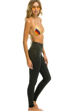 Activewear | Activewear | Aviator Nation FULL LENGTH HI-RISE BOLT LEGGINGS - CHARCOAL // BLUE CHARCOAL//BLUE