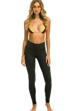 Activewear | Activewear | Aviator Nation FULL LENGTH HI-RISE BOLT LEGGINGS - CHARCOAL // NEON PINK CHARCOAL//NEONPINK