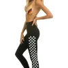 Activewear | Activewear | Aviator Nation FULL LENGTH HI-RISE WHITE CHECKERBOARD LEGGINGS