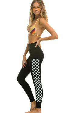 Activewear | Activewear | Aviator Nation FULL LENGTH HI-RISE WHITE CHECKERBOARD LEGGINGS