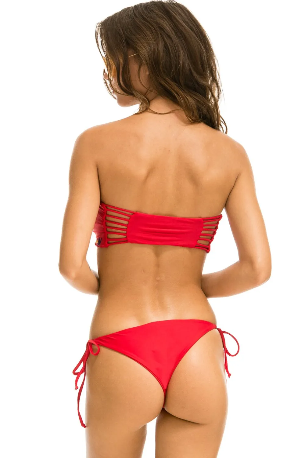 Swim Tops | Aviator Nation GATHE BANDEAU BIKINI TOP - RED