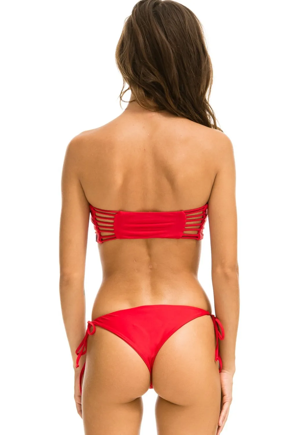 Swim Tops | Aviator Nation GATHE BANDEAU BIKINI TOP - RED