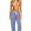 Sweatpants | Aviator Nation GEO ZIG BOLT EMBROIDERY CARGO  SWEATPANTS - BLUE // RED BLUE//RED