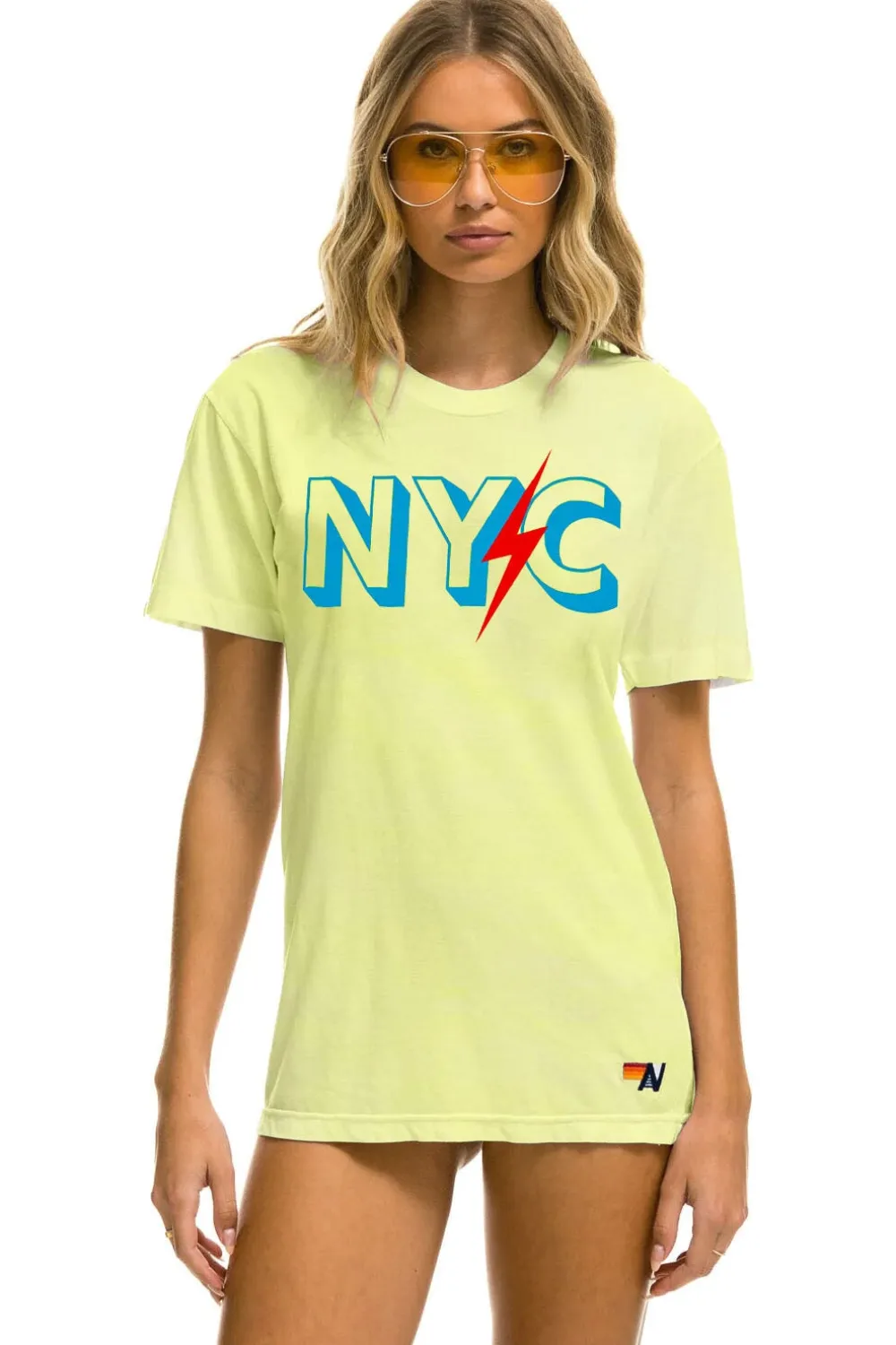 Tees | Collab Merchandise | Aviator Nation GOV BALL 2024 UNISEX CREW TEE - NEON YELLOW NEONYELLOW