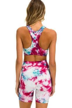 Activewear | Activewear | Aviator Nation HAND DYED 6 INCH HI-RISE BIKER SHORT - TIE DYE TURQUOISE TIEDYETURQUOISE