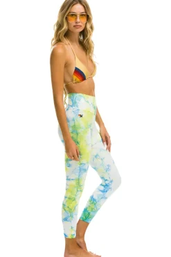 Activewear | Activewear | Aviator Nation HAND DYED CROPPED HI-RISE LEGGINGS- TIE DYE NEON YELLOW 13%SpandexWashwithlikecolors.Machinewashcold.Donotbleach.Tumbledrylow.Donotiron.Donotdryclean.