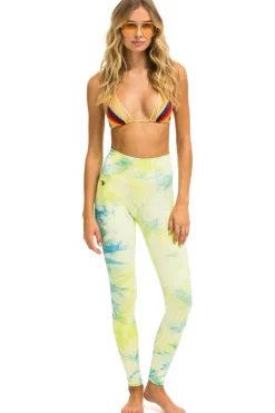 Activewear | Activewear | Aviator Nation HAND DYED FULL LENGTH HI-RISE LEGGINGS - TIE DYE NEON YELLOW TIEDYENEONYELLOW