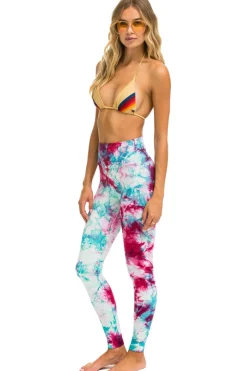Activewear | Activewear | Aviator Nation HAND DYED FULL LENGTH HI-RISE LEGGINGS - TIE DYE TURQUOISE TIEDYETURQUOISE